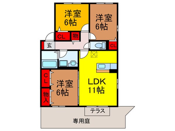 ロイヤル倉治Ｄ棟の物件間取画像